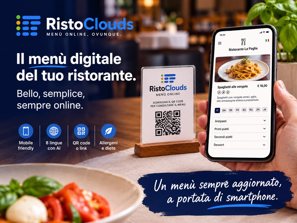Menu digitale per ristoranti: come funziona e quanto costa con RistoClouds
